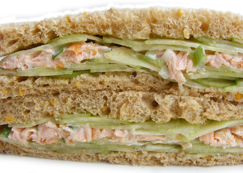Salmon and Cucumber Sandwich Sandwich with salmon spread, … Flickr