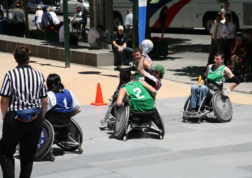 quad rugby a demo from wheelchair sports australia Scott Sandars