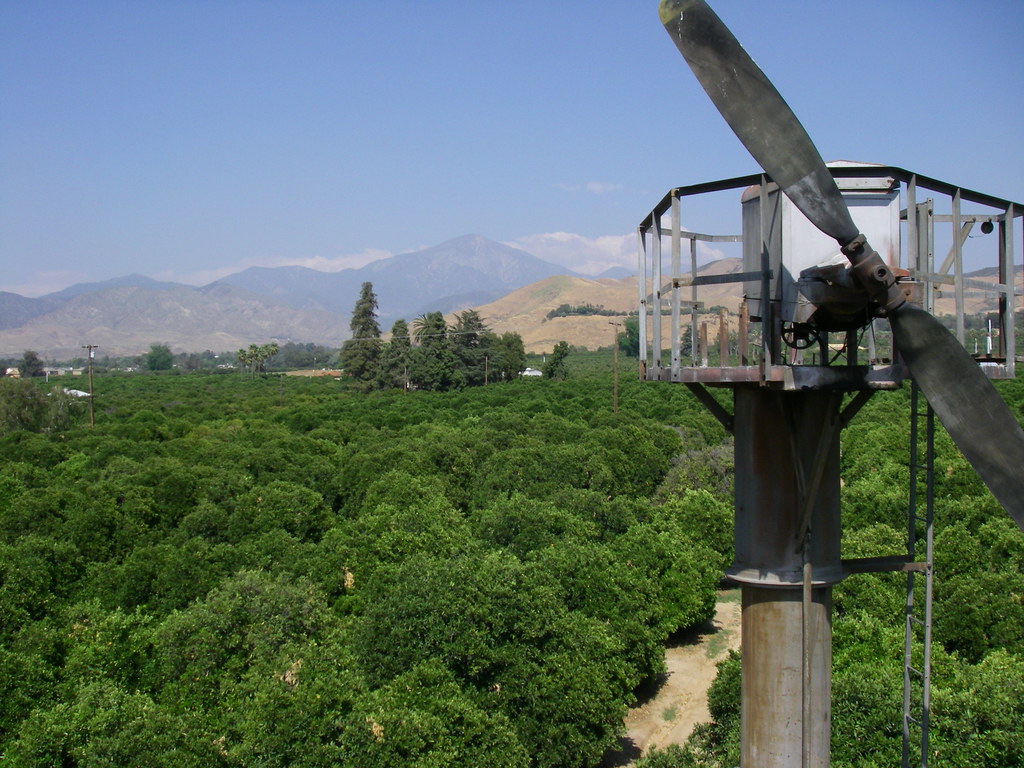 Wind Machine in an Orange Grove Wind machine in a Redlands… Flickr