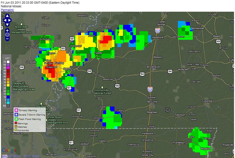 6/3/2011 833PM GMT, Ridgecrest, Louisiana, Echo Tops Flickr