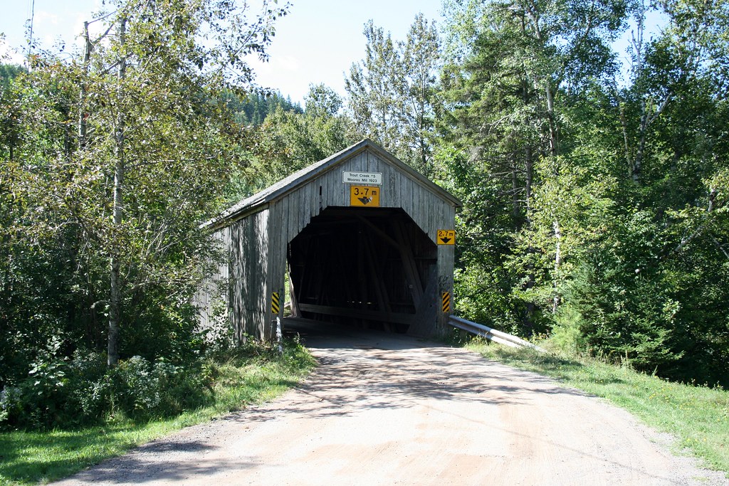 Moores Mills Covered Bridge Covered bridge over Trout Cree… Flickr