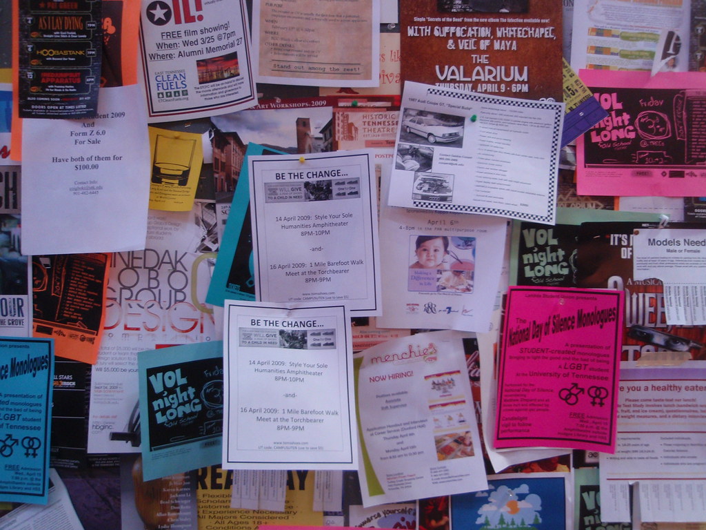 flyers A very full bulletin board. Joel Kramer Flickr