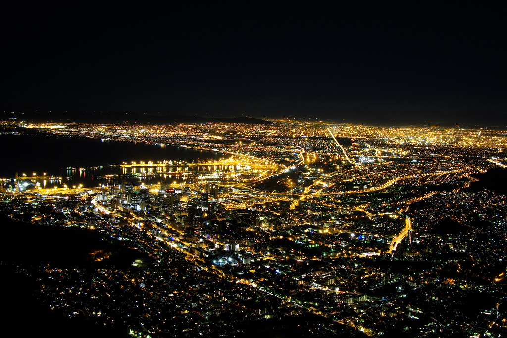 Night lights City of Cape Town, light up at night, as seen… Flickr