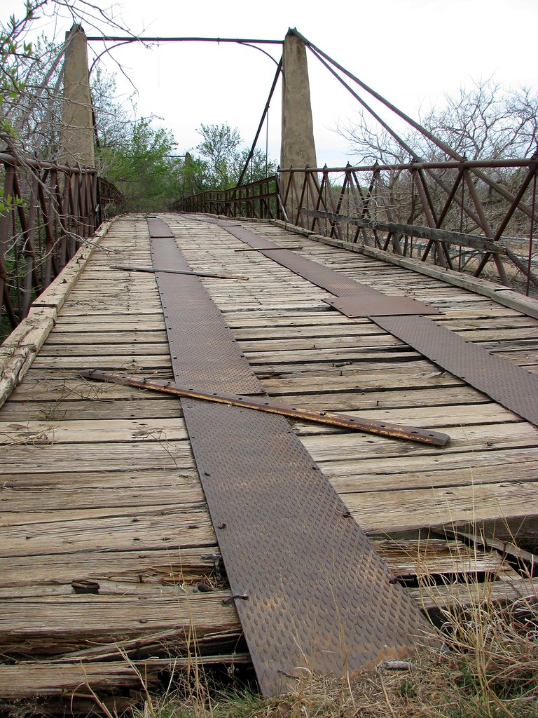 1896 Woodson Suspension Bridge over the Brazos River (Pict… Flickr