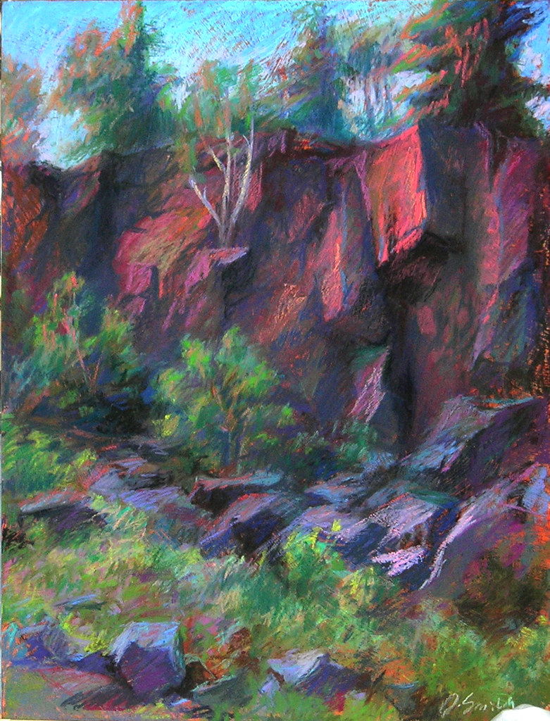 Lake Superior Rockwall Pastel landscape painting on panel,… Flickr