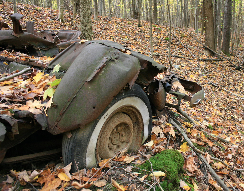 abandoned car in the woods Mountain, Milton, VT Flickr