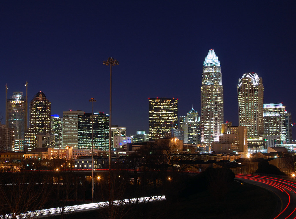 Charlotte Skyline View of Charlotte from the Central Ave. … Flickr