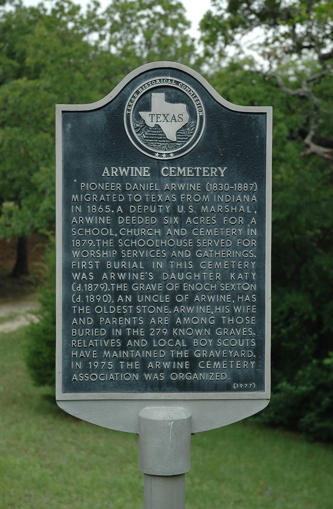 Arwine Cemetery Historical marker located in Hurst, Texas