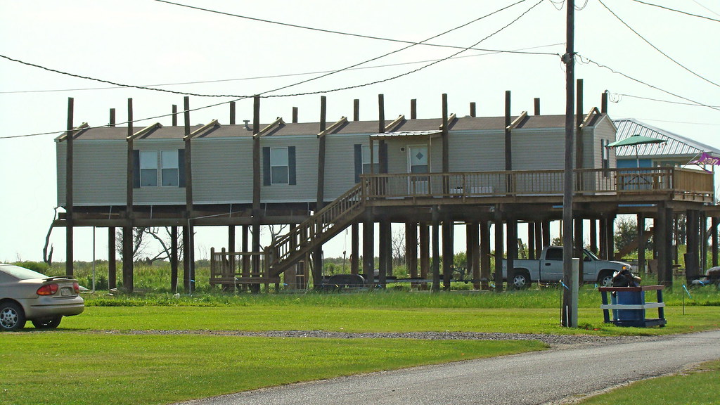 Mobile home on stilts The hurricane often gets them anyway… Flickr