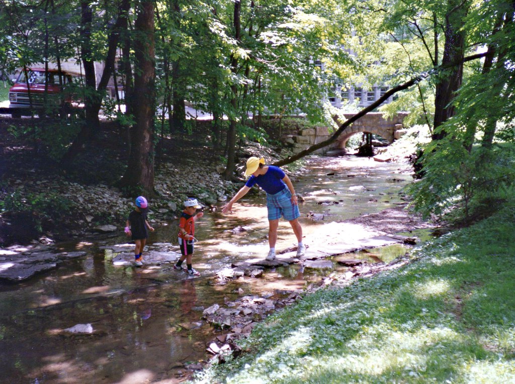 Catherine , Adem & Deniz wading in Jordan 'River,' IU camp… Flickr