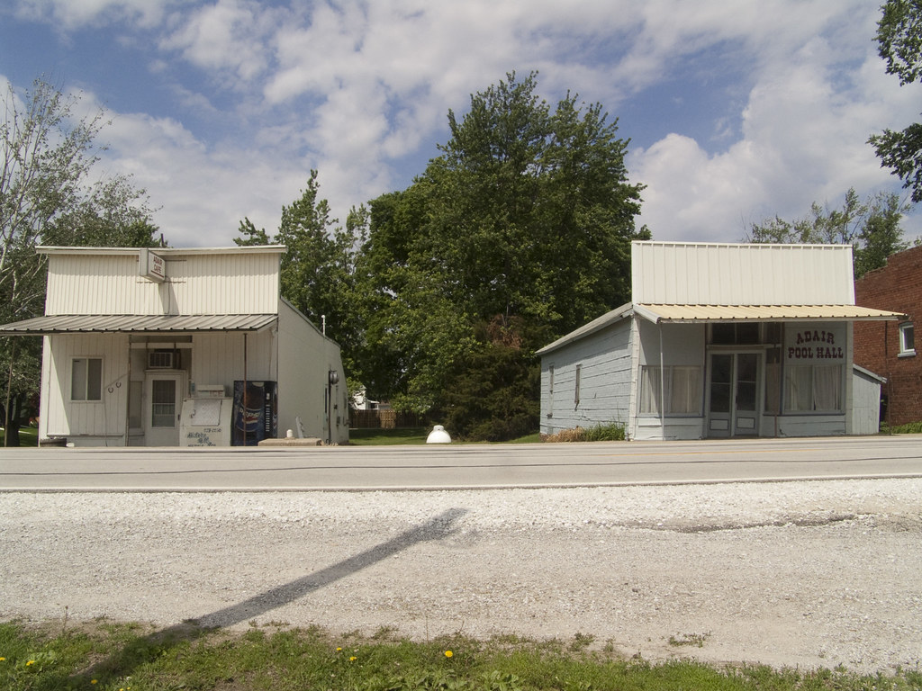 Adair Cafe (left) and pool in Adair, IL (w… Flickr