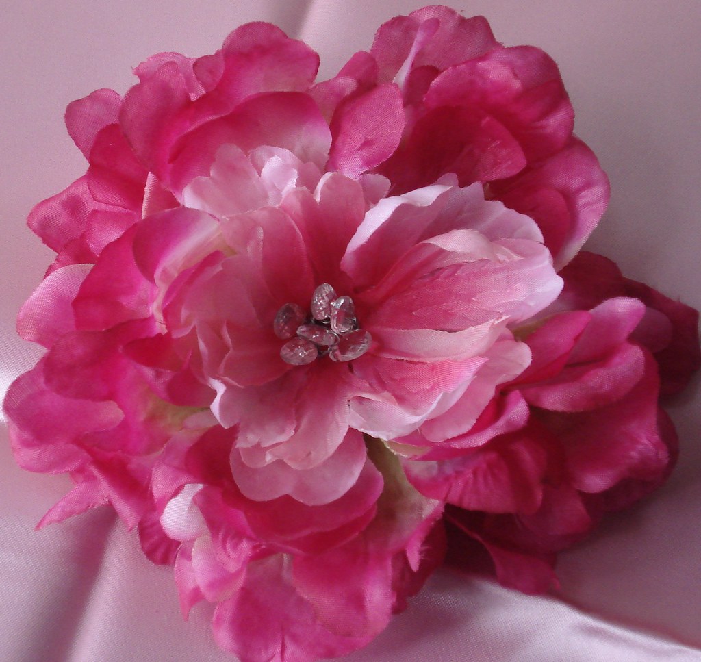 Pink Fuchsia Peony Fascinator Fuchsia Hair Clip with Rhine… Flickr