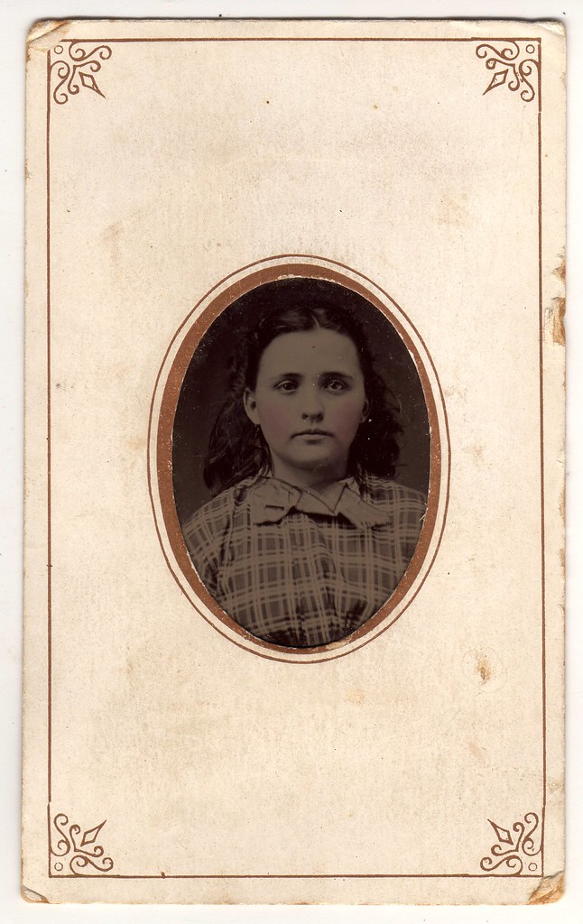 Vintage Tin Print Portrait Young Lady NIce little tin pr… Flickr