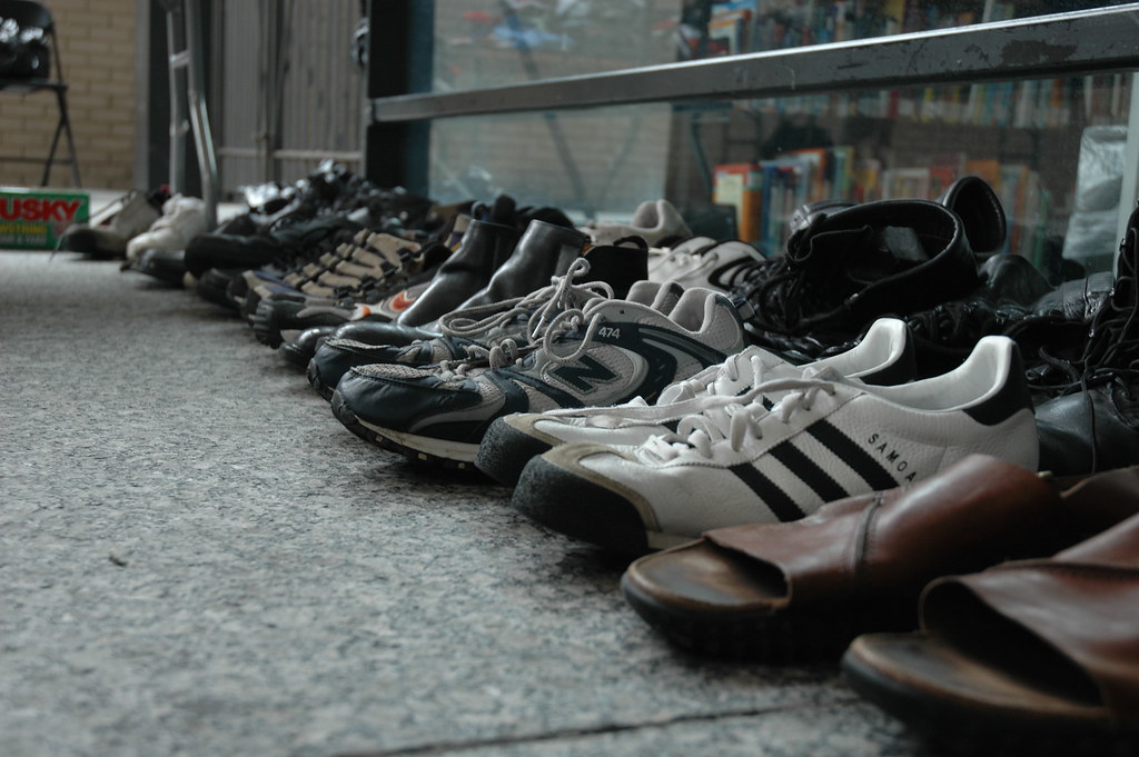 Shoes for the Homeless Shoes line the walls of the Martin … Flickr