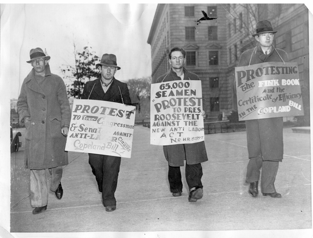 Seamen begin picketing Commerce Department 1937 a photo on Flickriver