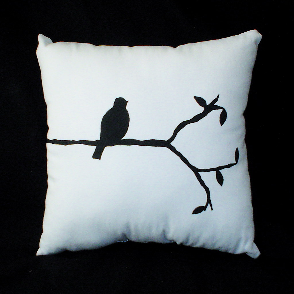 BlackBird Pillow his BlackBird pillow is hand printed on w… Flickr