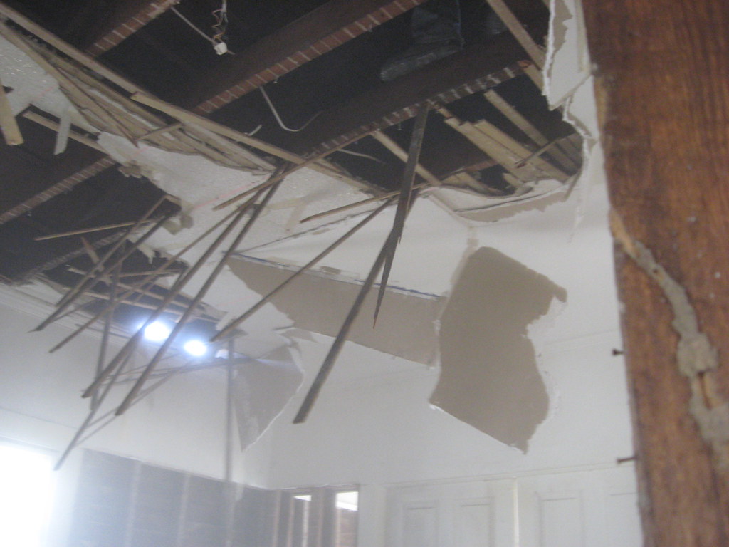 ceiling falling down Day 4 Gutting G.G.'s House thanks t… Flickr