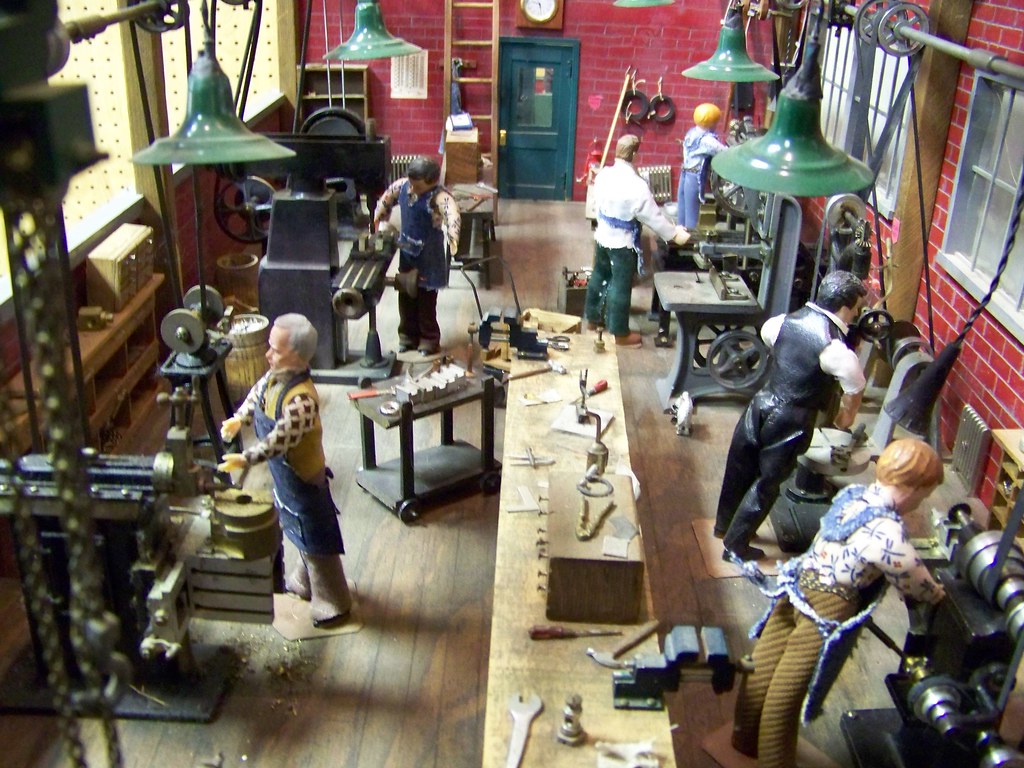 1890's Model Machine Shop A miniature machine shop is on d… Flickr
