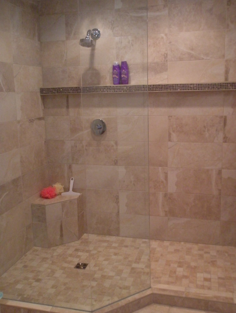 walkin shower a tiled shower ledge for soaps and shampoo,… Flickr
