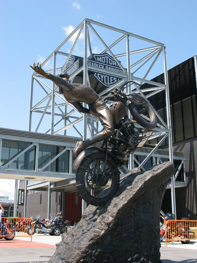 Hill climber sculpture HarleyDavidson Museum This is th… Flickr