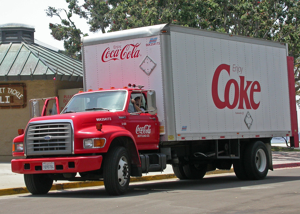 Coca Cola Ford FSeries delivery truck in San Diego. So Cal Metro