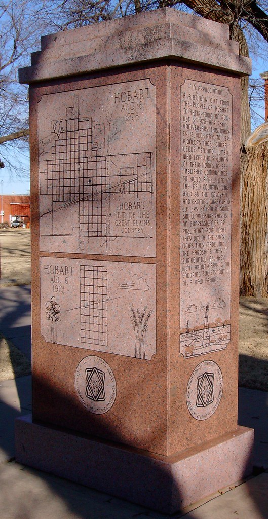Hobart History Monument (Hobart, Oklahoma) Located in fron… Flickr