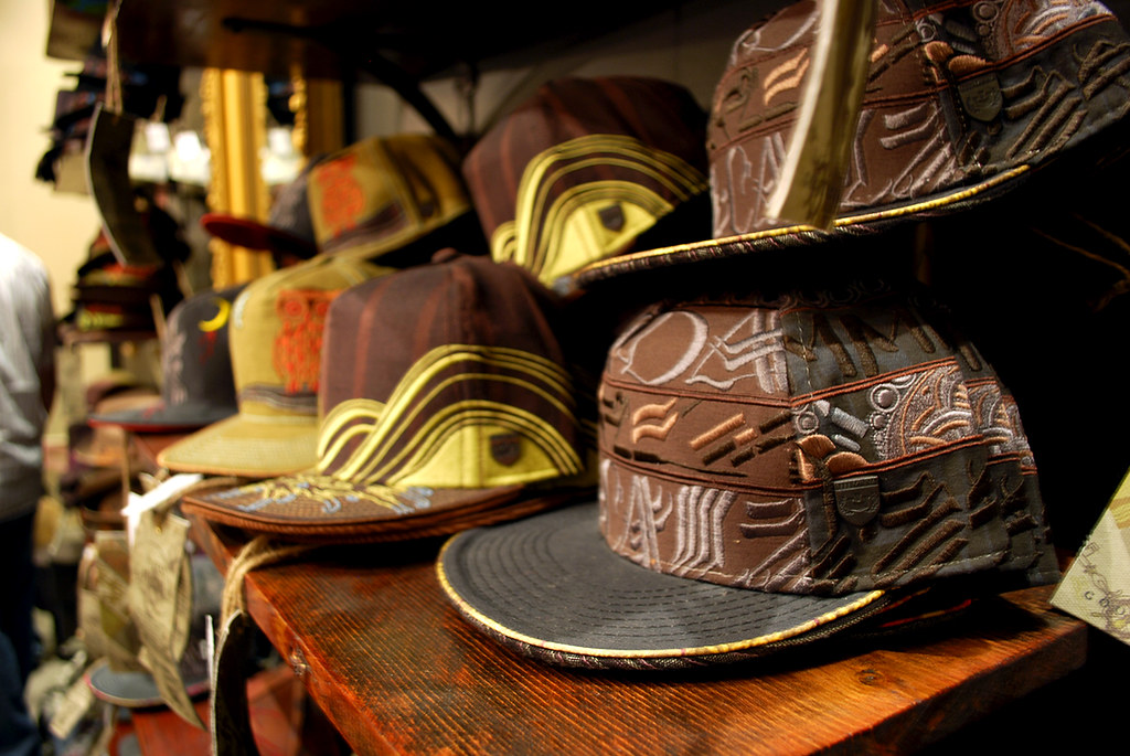 limited edition hats Embroidered details and mixed fabrics… Flickr