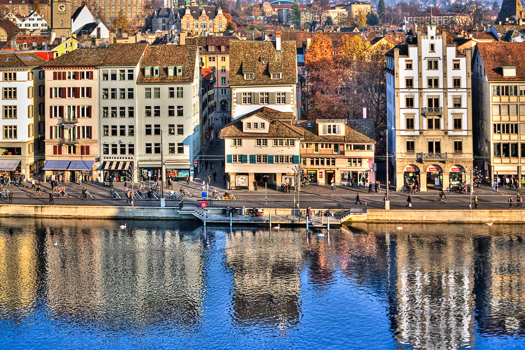 Zurich A Zurich postcard with a view of the Limmat river. … Flickr