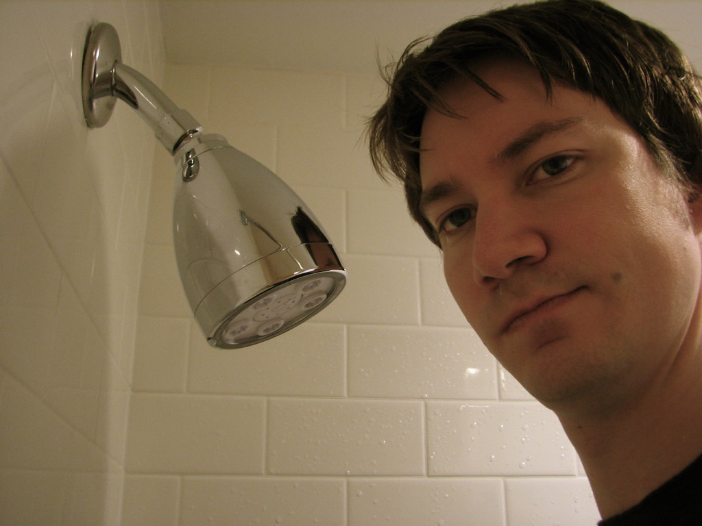 The shower head is, as ever, too short Roo Reynolds Flickr