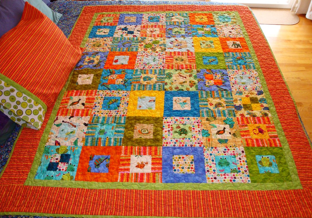 Over View Emmett's quilt Quilted all over in "Bubbles" Flickr