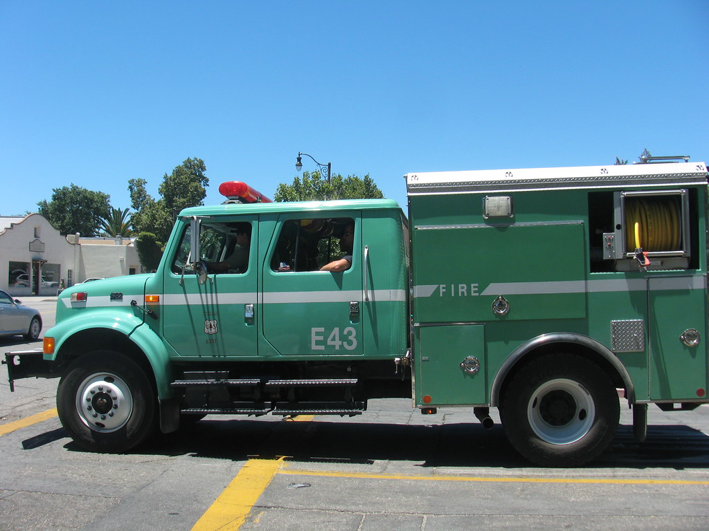 Nothing says 'fire' like a pale green fire truck. Ojai, Ca