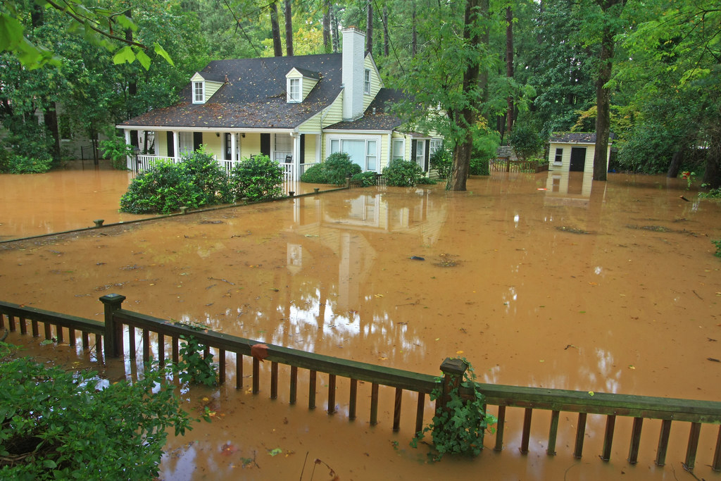 Flooded House, Peachtree Creek and Woodward Way NW, Flood September 21