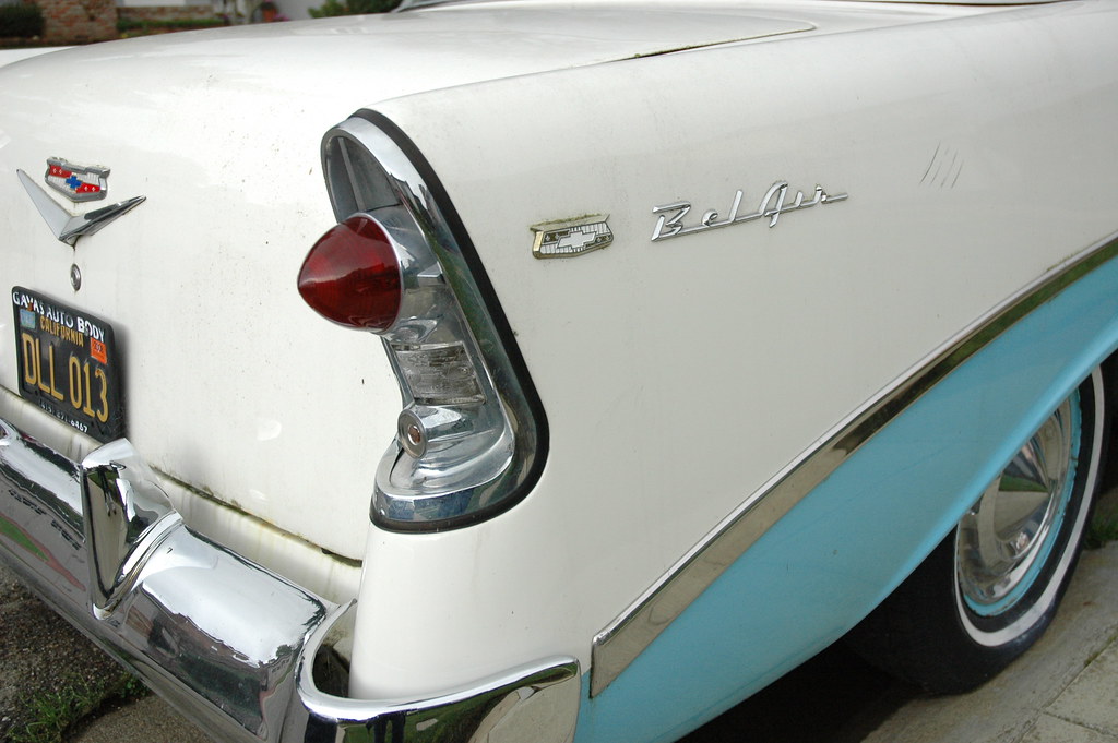 Tail fin of a Sky Blue Chevy BelAir car, San Mateo, Calif… Flickr
