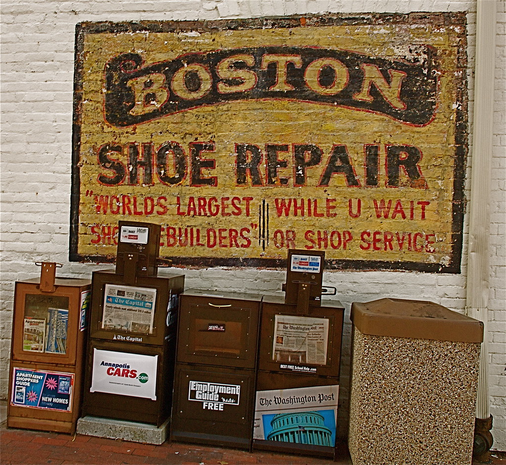 Old Boston Shoe Repair Sign Annapolis Carlton Harbaugh Flickr