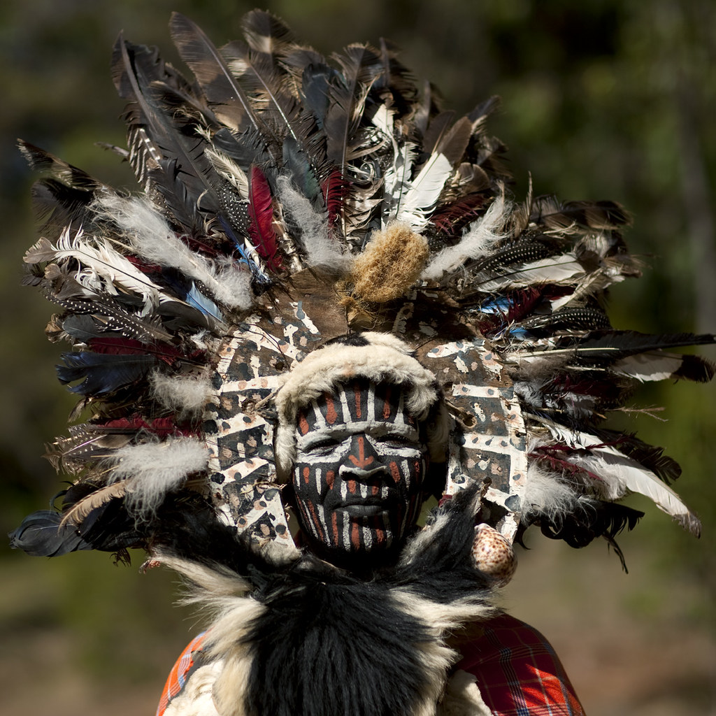 Kikuyu warrior with a huge feathered headdress Kenya Flickr