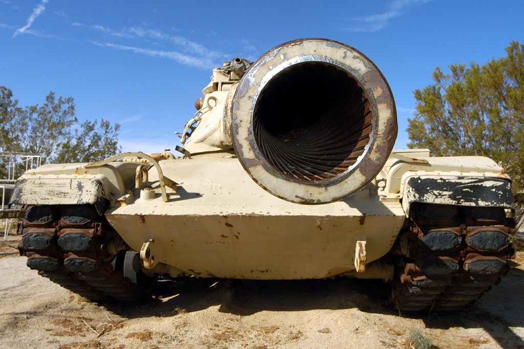Looking down the barrel of a main gun M47 Patton medium ba… Flickr