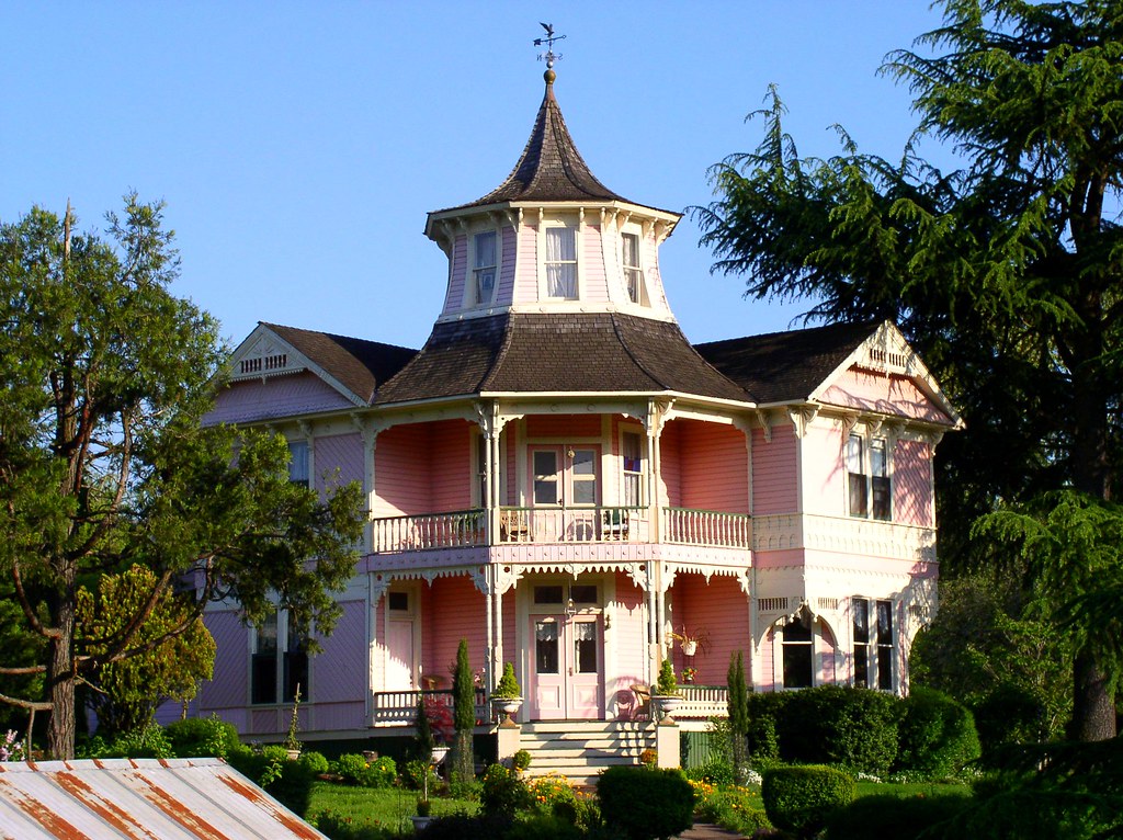 Pink Victorian gingerbread house 2 a photo on Flickriver