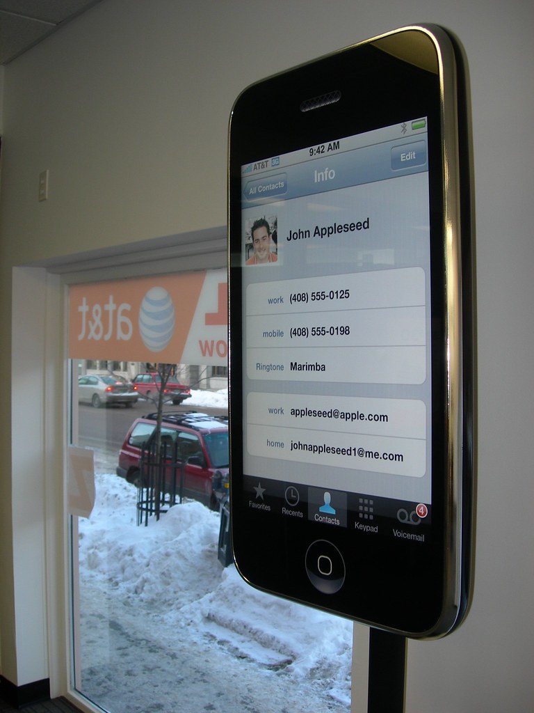 iPhone Launch in VT Montpelier HUGE iPhone display! Small Dog