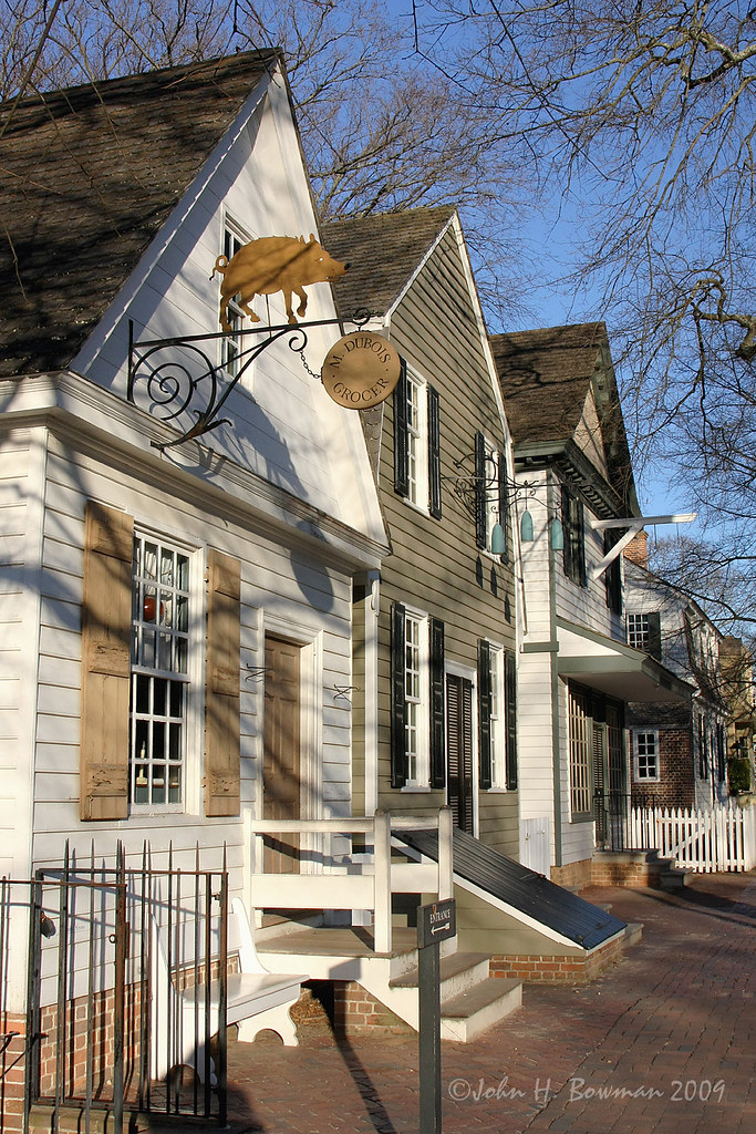 Trio of shops Williamsburg Three reconstructed colonial… Flickr