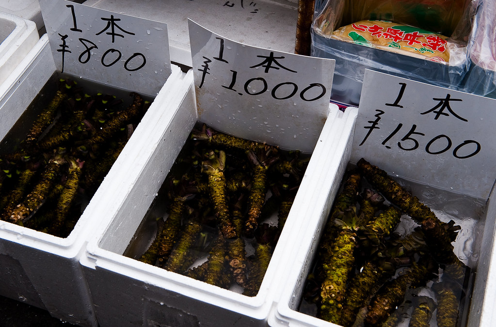 Fresh wasabi root For sale at Tsukiji. At every sushi rest… Flickr