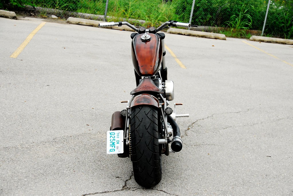Brass Balls 69 Chopper rear view 180mm tire Brass Balls Cycles Flickr