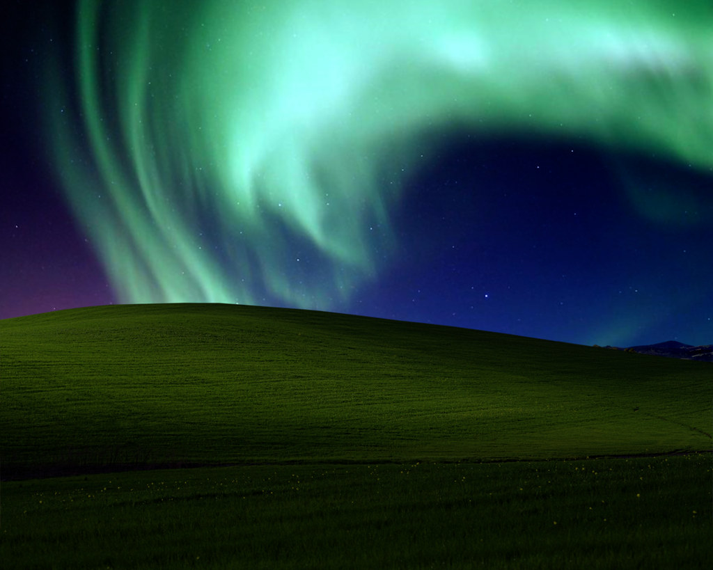 Bliss by the Borealis Windows XP wallpaper by night. Flickr