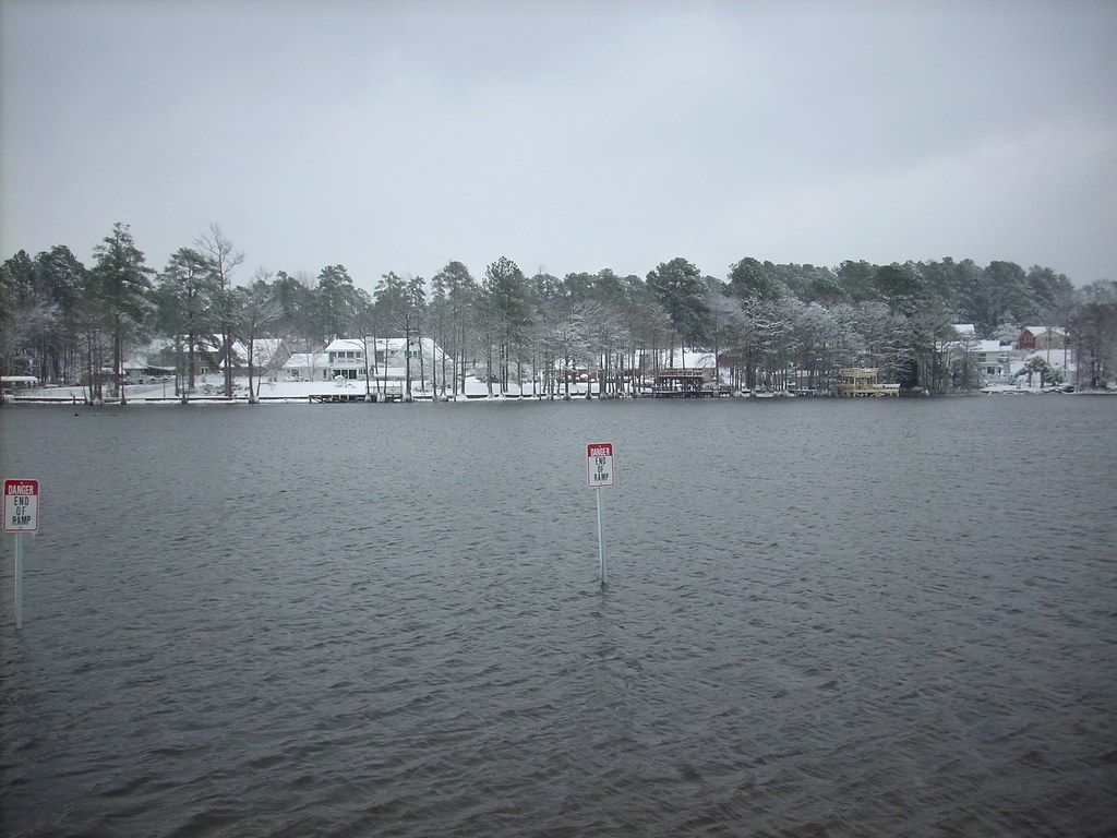 Snowy Hope Mills Lake looking east The newly restored Hope… Flickr