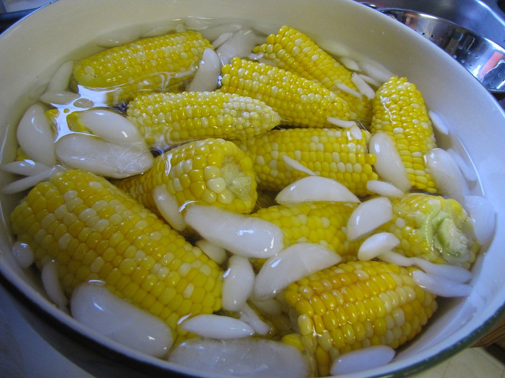 Blanching Corn Boil 5 minutes cool in ice water freeze… Flickr