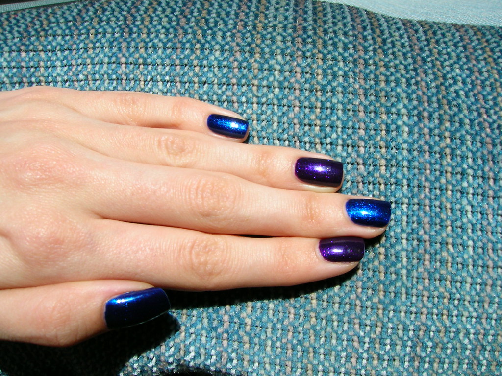 blue & purple nails adriana chira Flickr