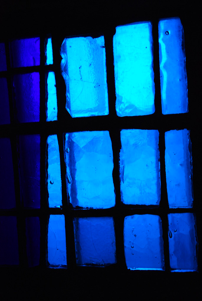 Blue light A blue stained glass window at Liverpool Metrop… Flickr