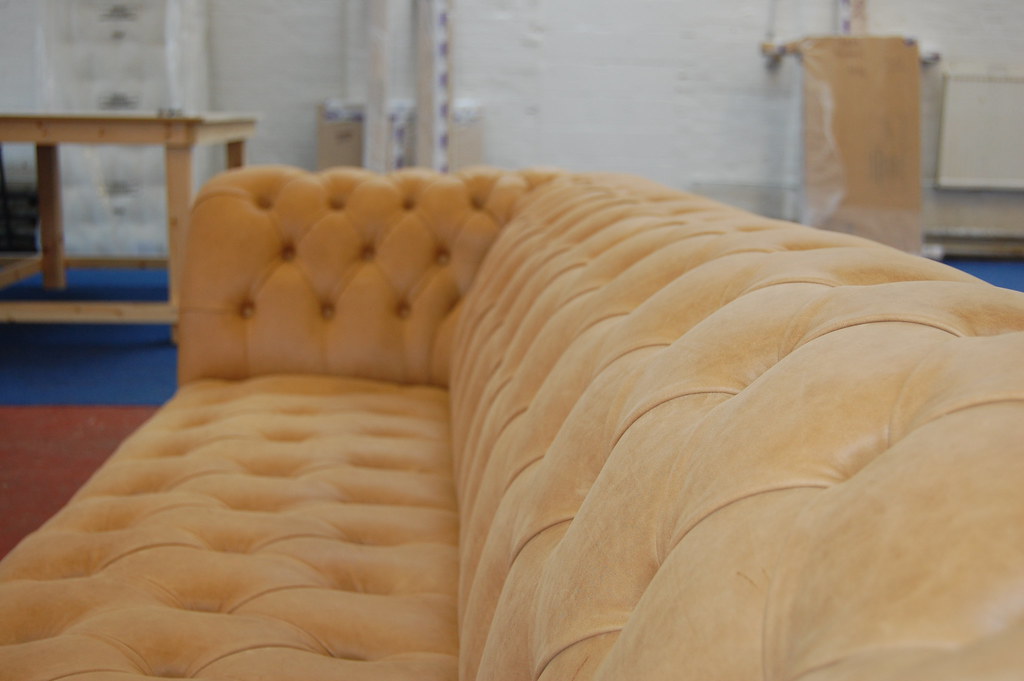 quilted leather on a tan chesterfield sofa closeup of quil… Flickr
