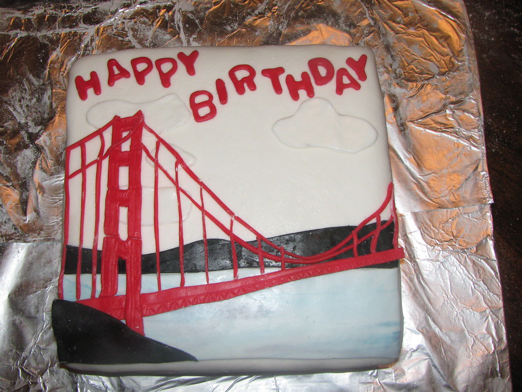 Golden Gate Bridge Cake Vanilla Poundcake with decorations… Flickr