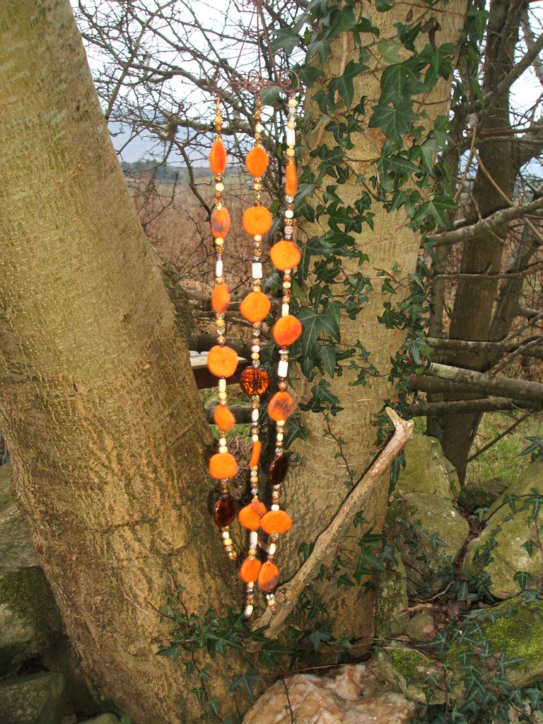 Felt, glass and bead mobile Eye catching felt, glass and b… Flickr