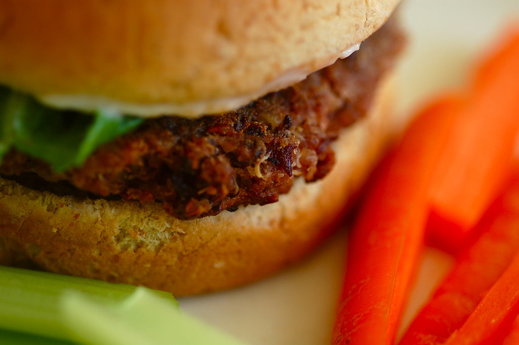 kidney bean and quinoa burger for the recipe sweetbeetand… Flickr